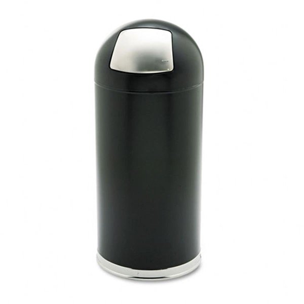 Pinpoint 15 Gallon Dome Receptacle with Spring-Loaded Door in Black PI512036